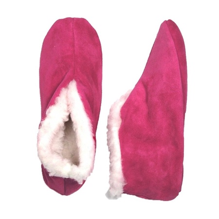Pink Spanish slippers of genuine leather / suede for kids size 26 with storage bag