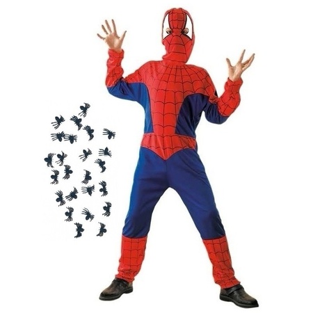 Feestkleding spinnenman met spinnen maat L voor kinderen