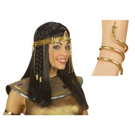Carnaval Cleopatra set - headband and armband - gold - Egyptian theme
