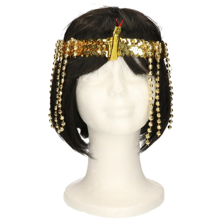 Egyptian headband with golden pearls