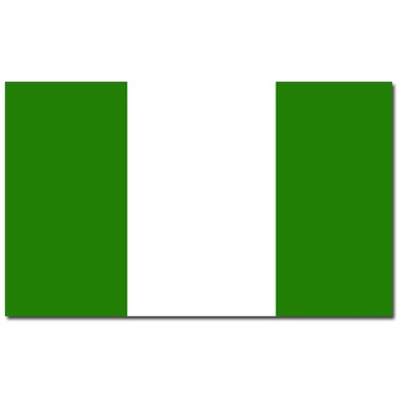 Country flag Nigeria - 90 x 150 cm - with compact telescoop stick - waveflags for supporters