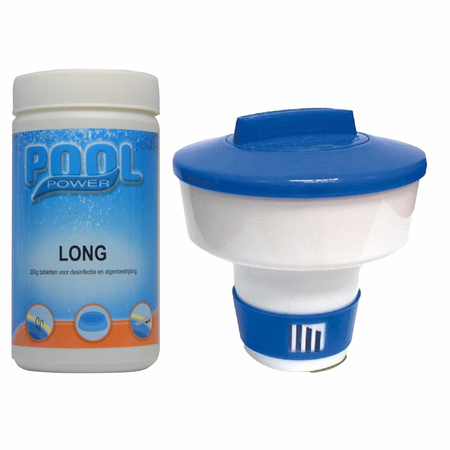 Chlorine dispenser with chlorine tablets for large swimming pools